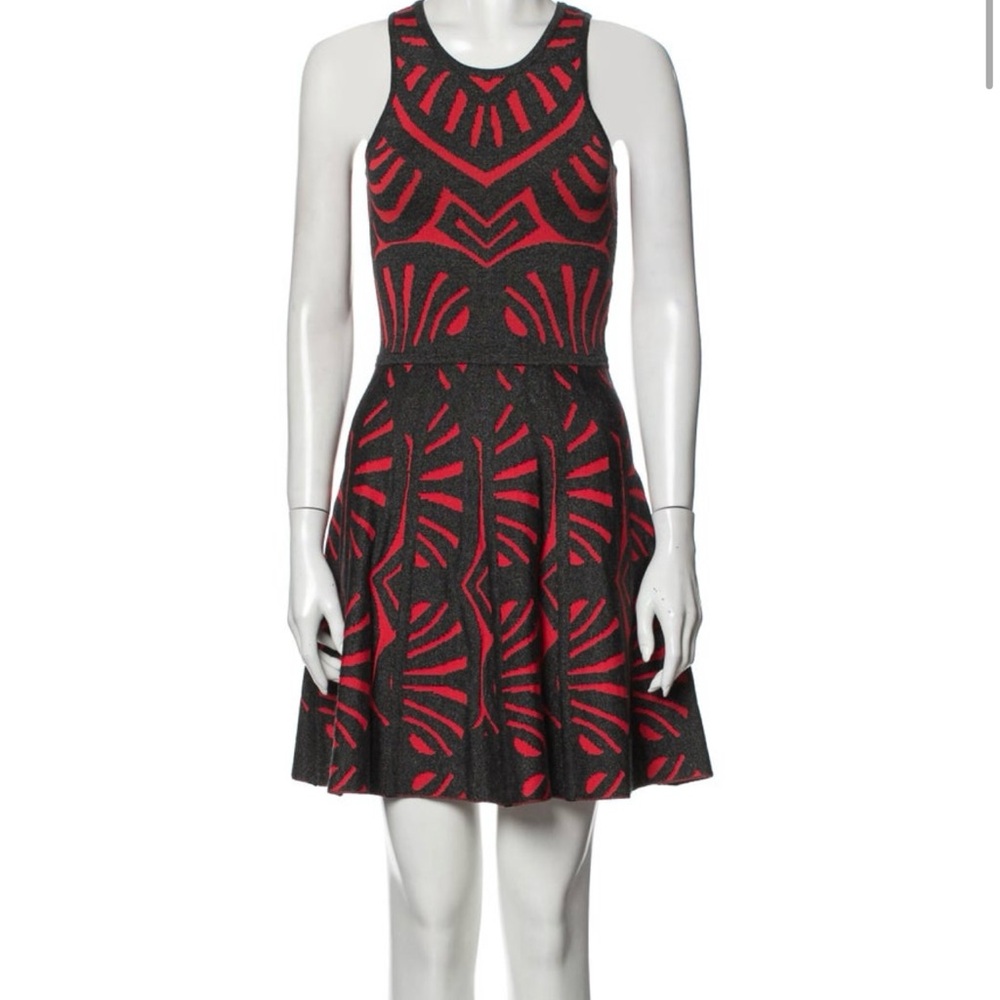 Stylish Black and Red Patterned Dress